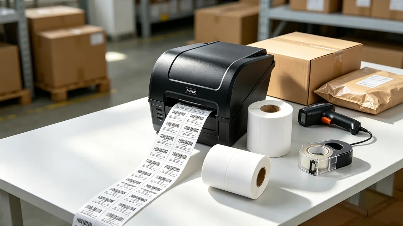 Shipping labels printed for warehouse fulfilment